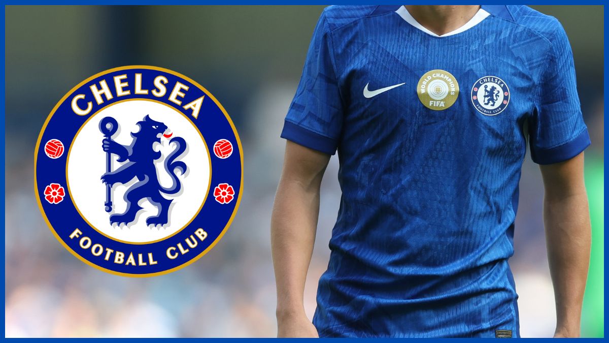 Reggie Walsh with a Chelsea logo.