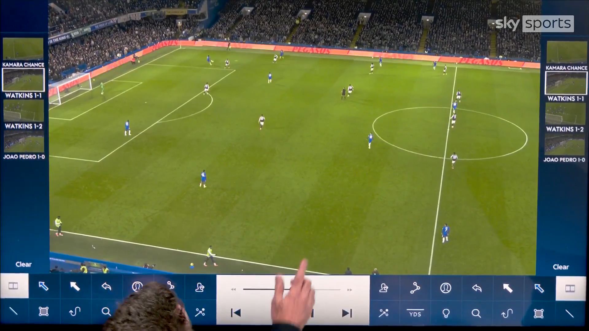 Benoit Badiashile hits a pass straight into a Villa player.