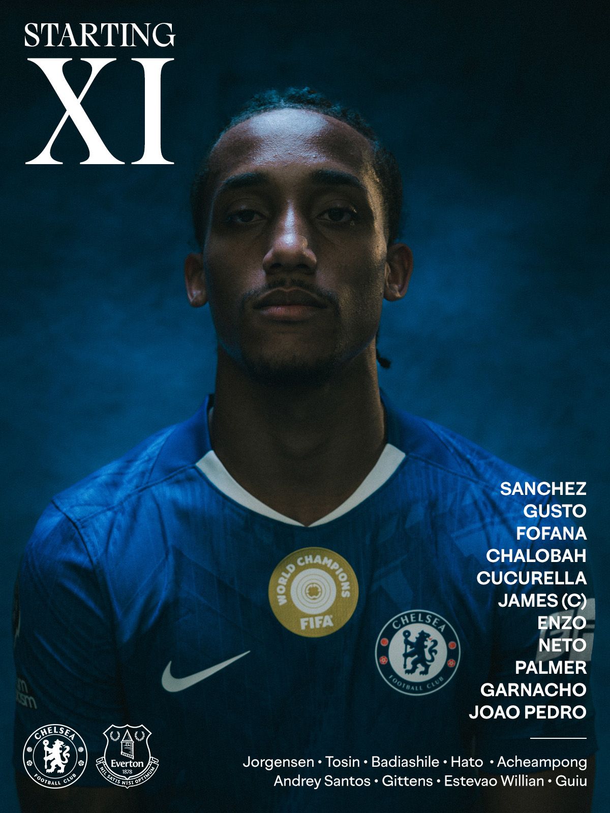 Chelsea team to face Everton.