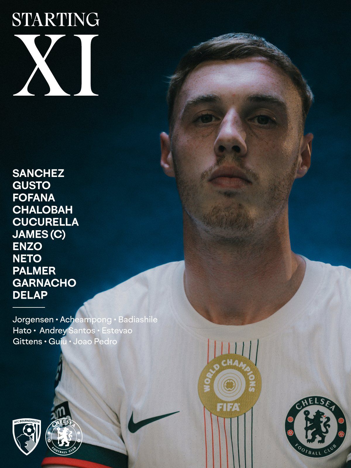 Chelsea's team to take on Bournemouth,