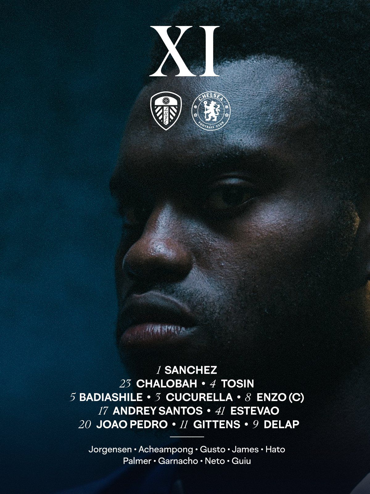 Chelsea's team to take on Leeds at Elland Road.