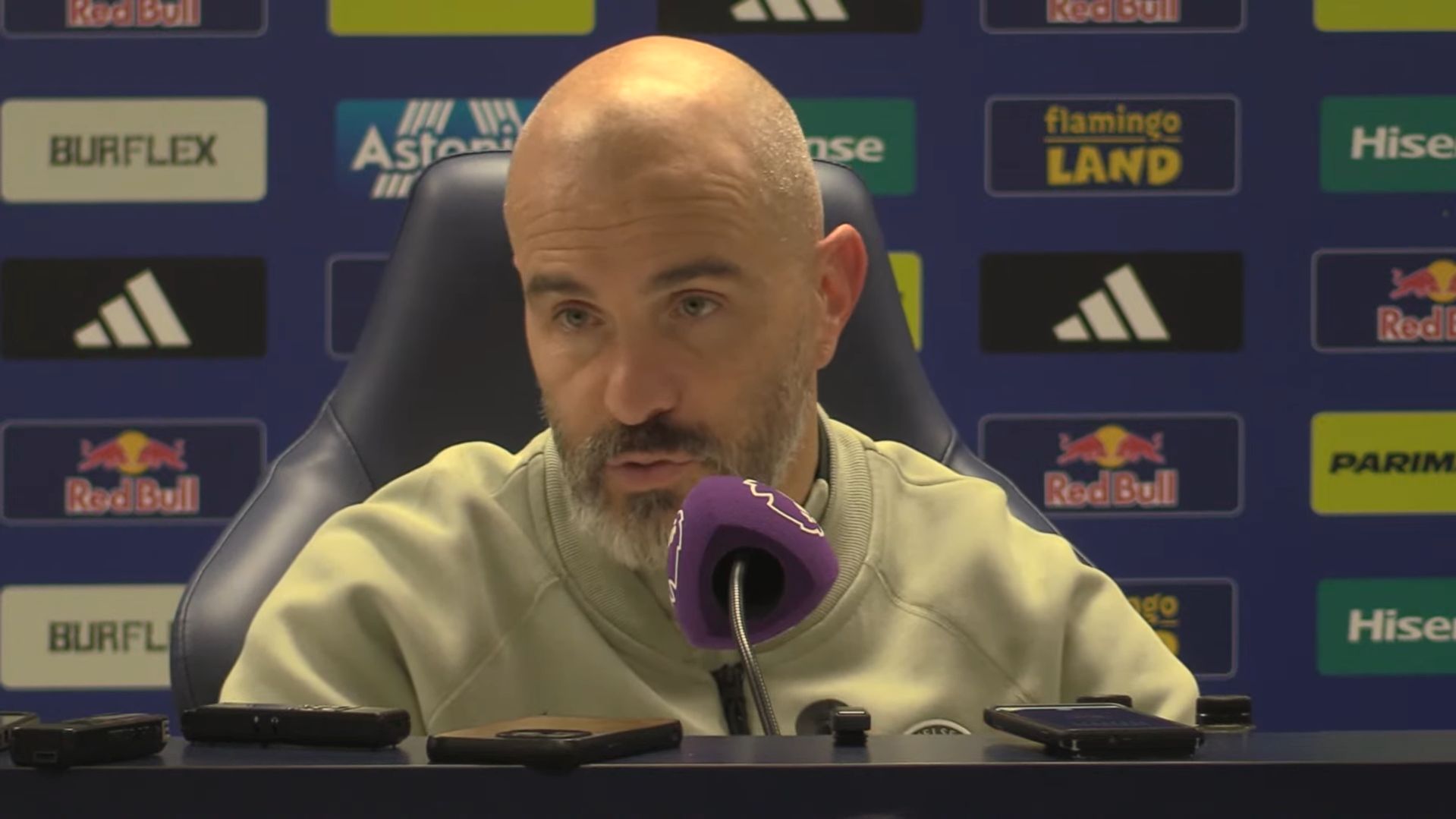 Enzo Maresca speaking in his post-match press conference against Leeds.