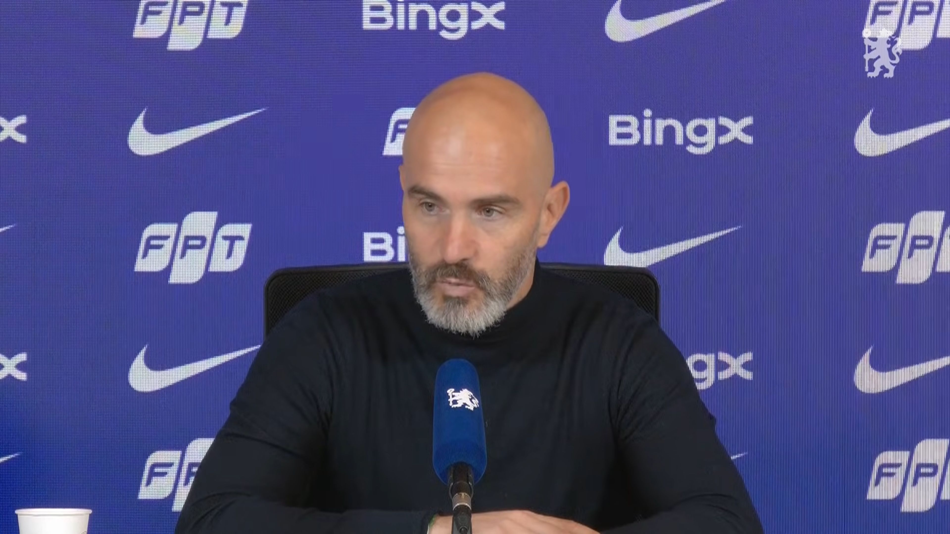 Enzo Maresca speaks to the media ahead of Leeds.