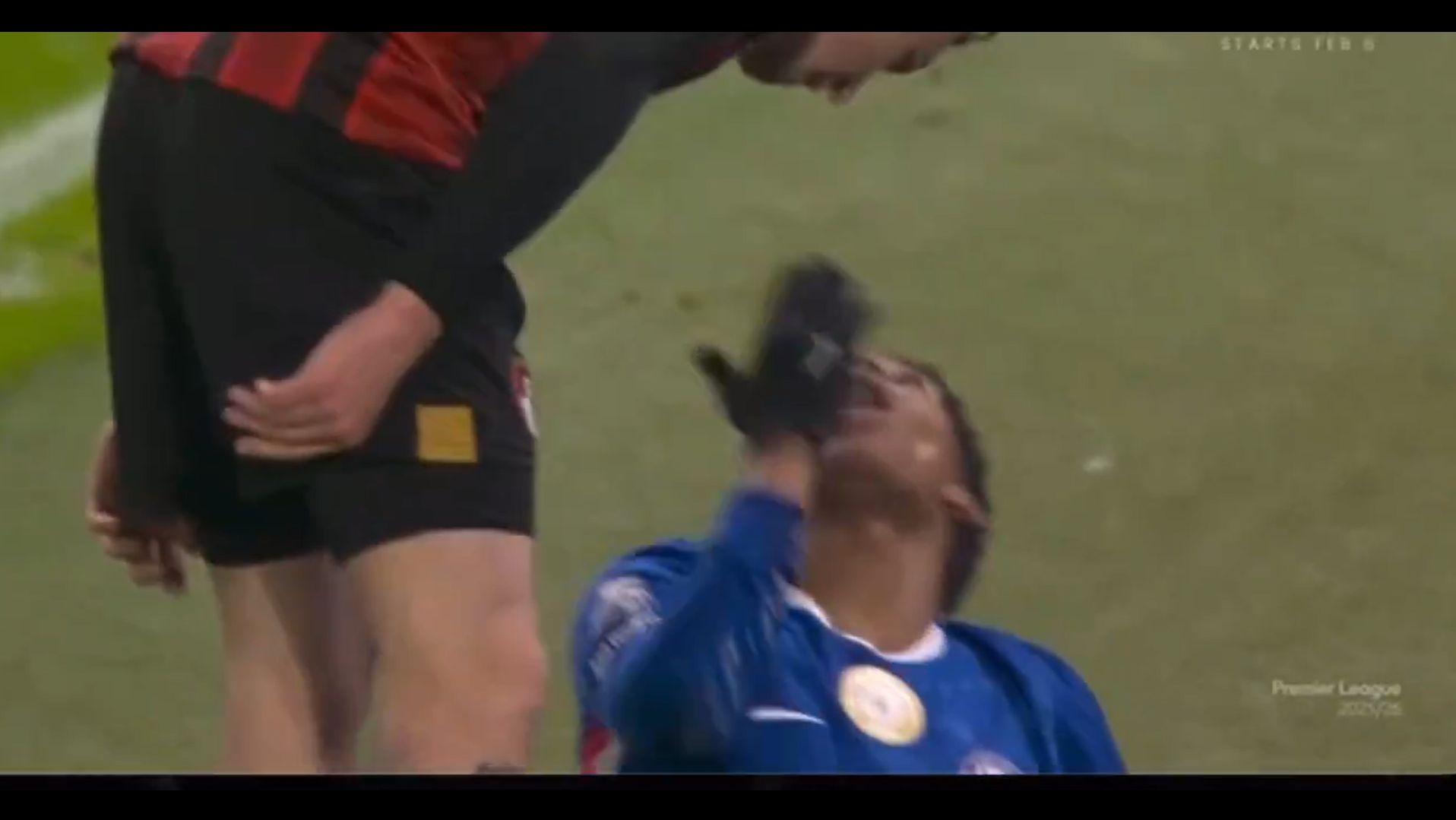 Estevao blows Alex Jimenez a kiss.