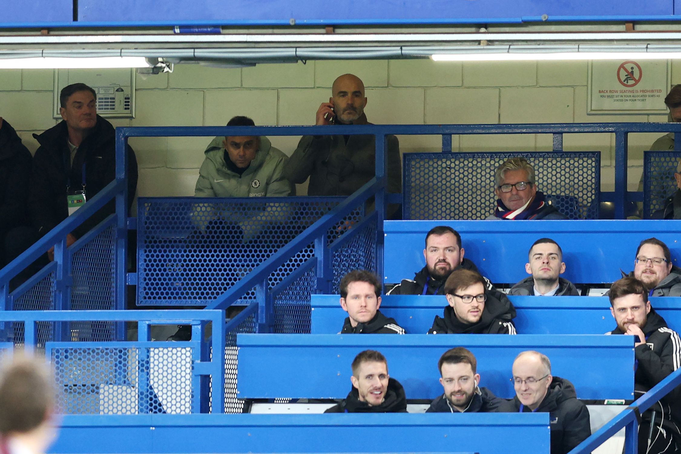 Enzo Maresca watches from the stands.