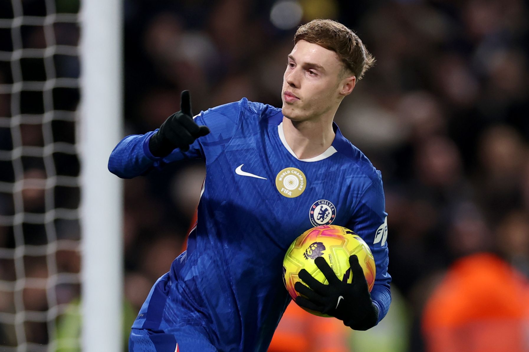 Cole Palmer celebrates scoring for Chelsea.