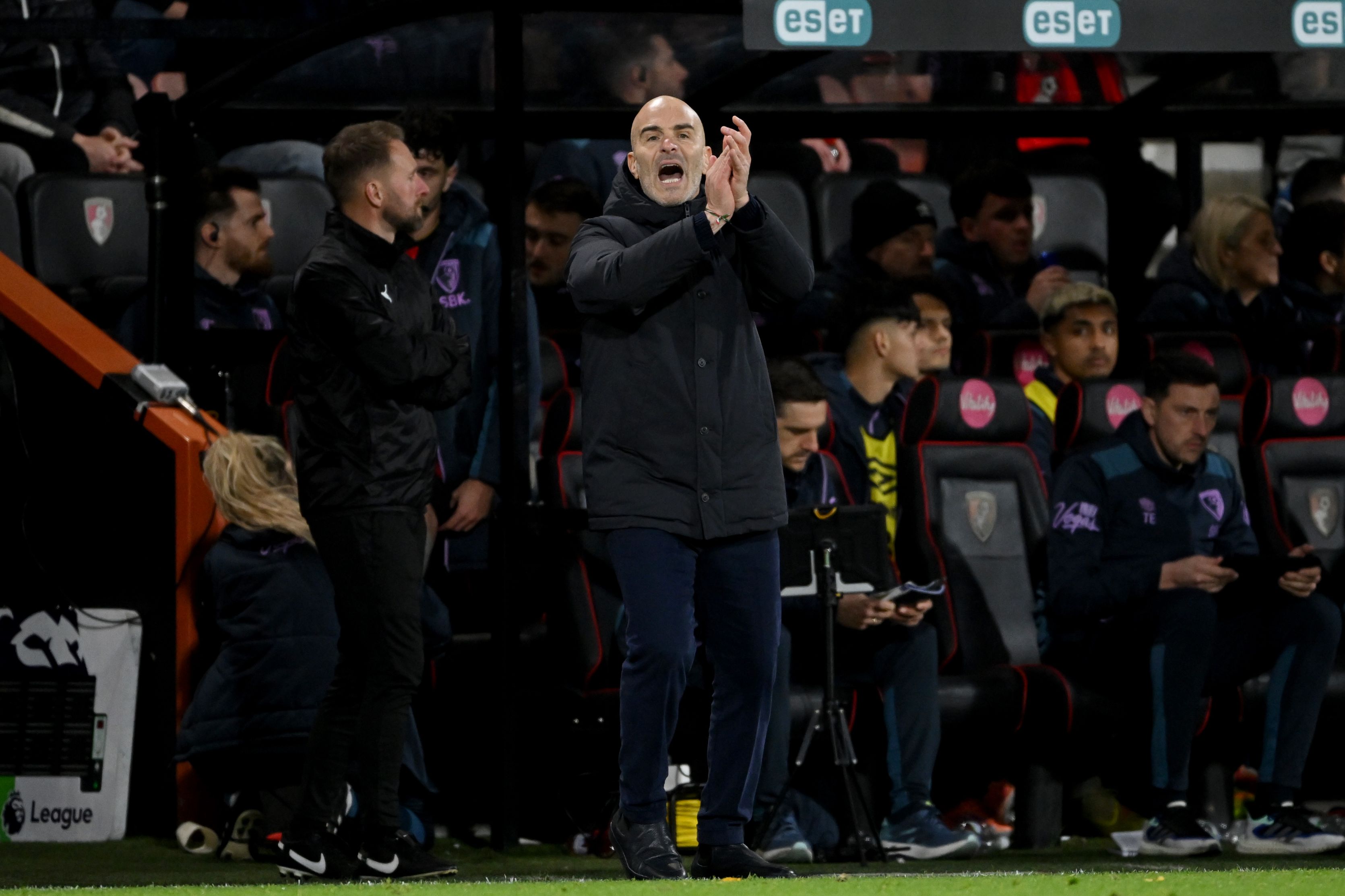 Enzo Maresca shouts from the touchline.