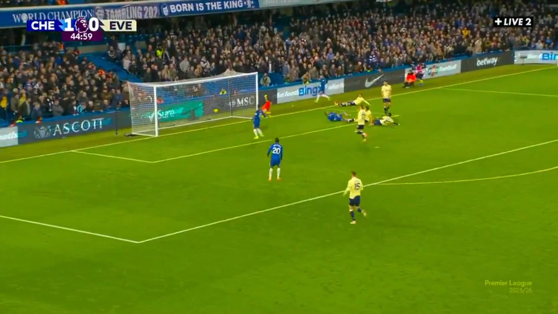 Malo Gusto scores Chelsea's second goal.