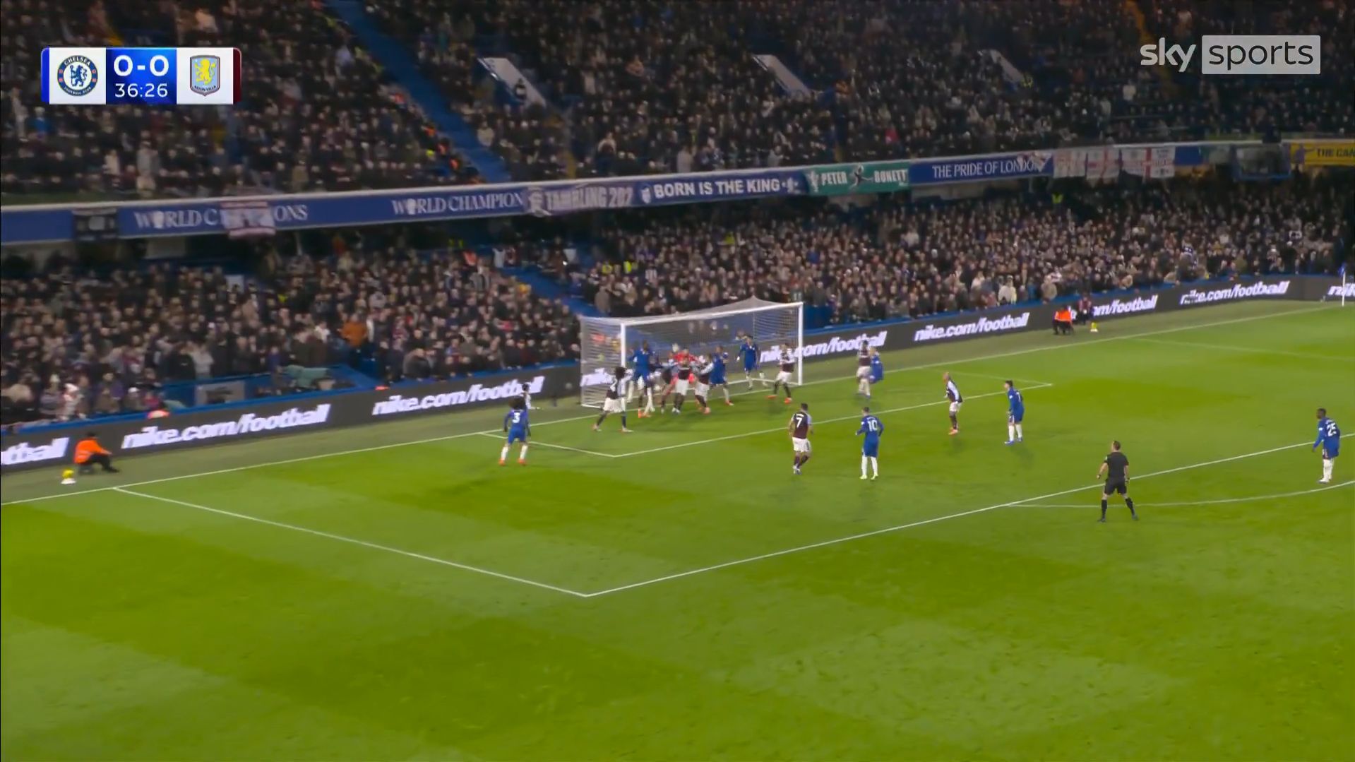 Reece James' corner is turned in by Joao Pedro.