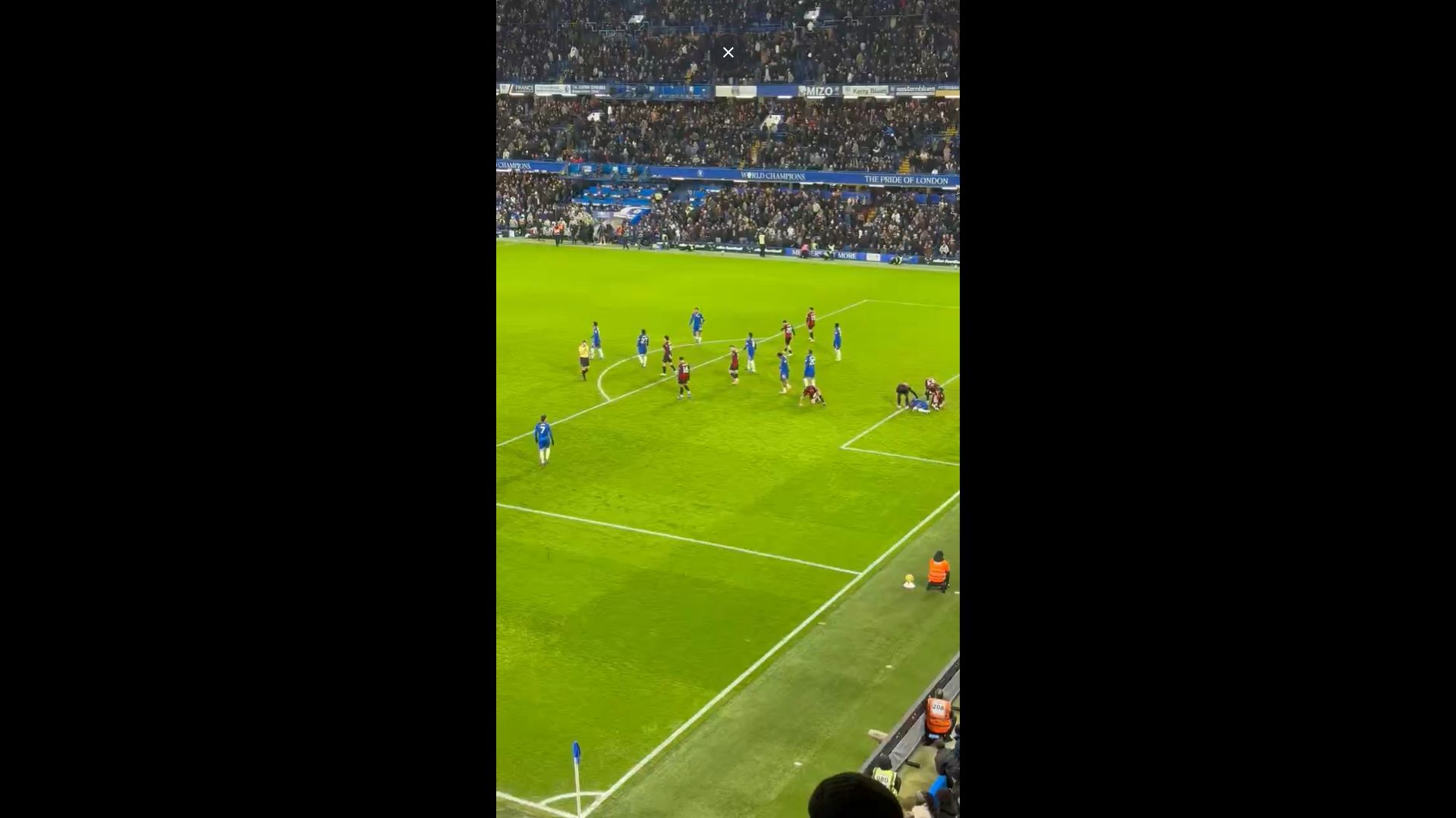 Stamford Bridge at full time after Arsenal draw.