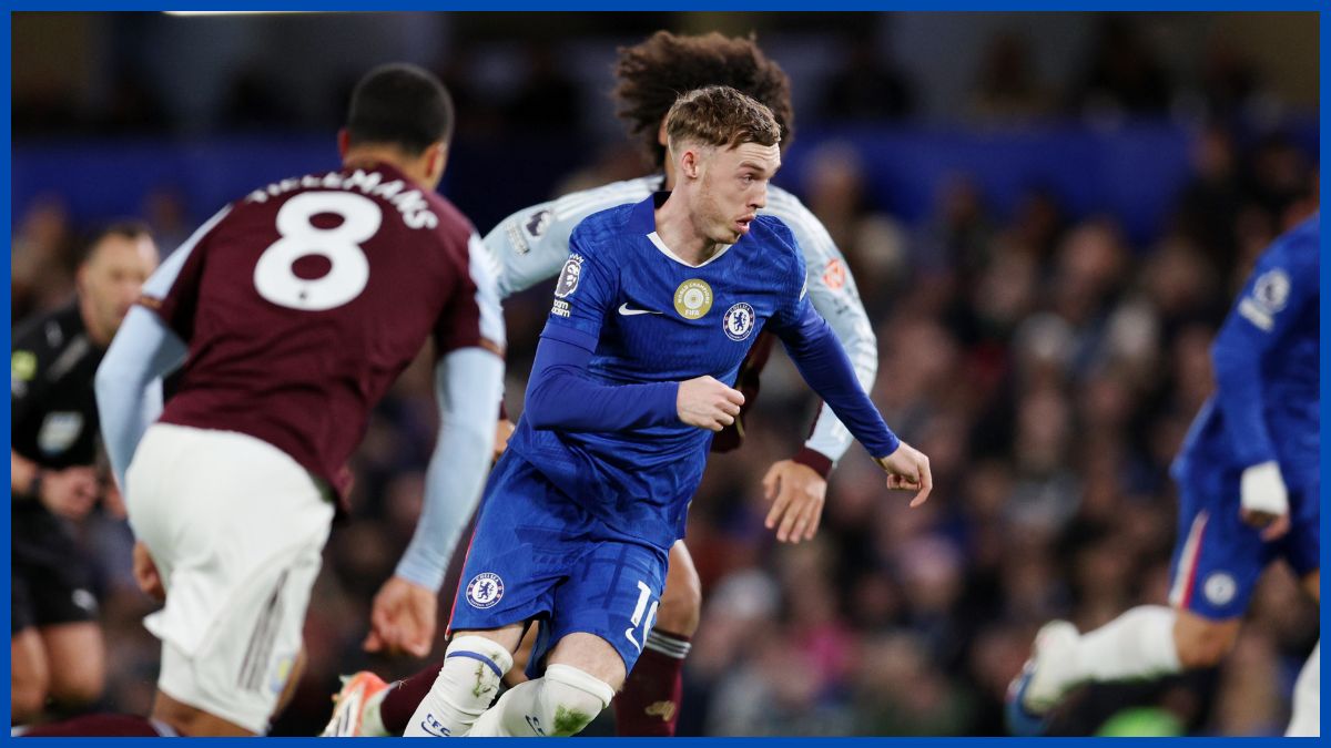 Cole Palmer against Aston Villa.