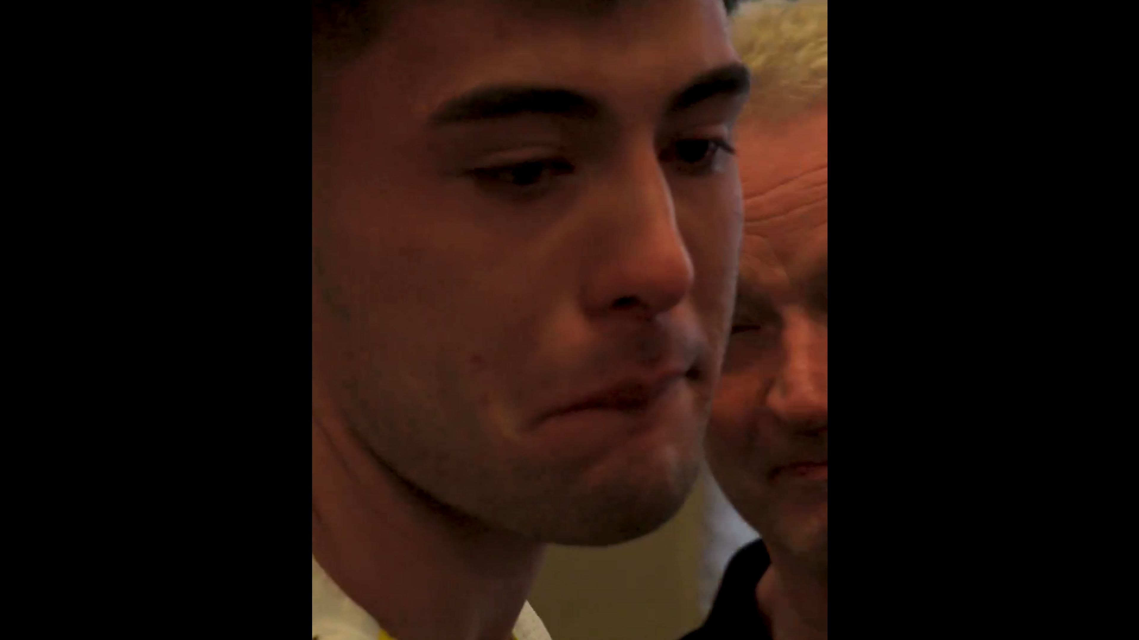 Aaron Anselmino cries as he leaves Borussia Dortmund.