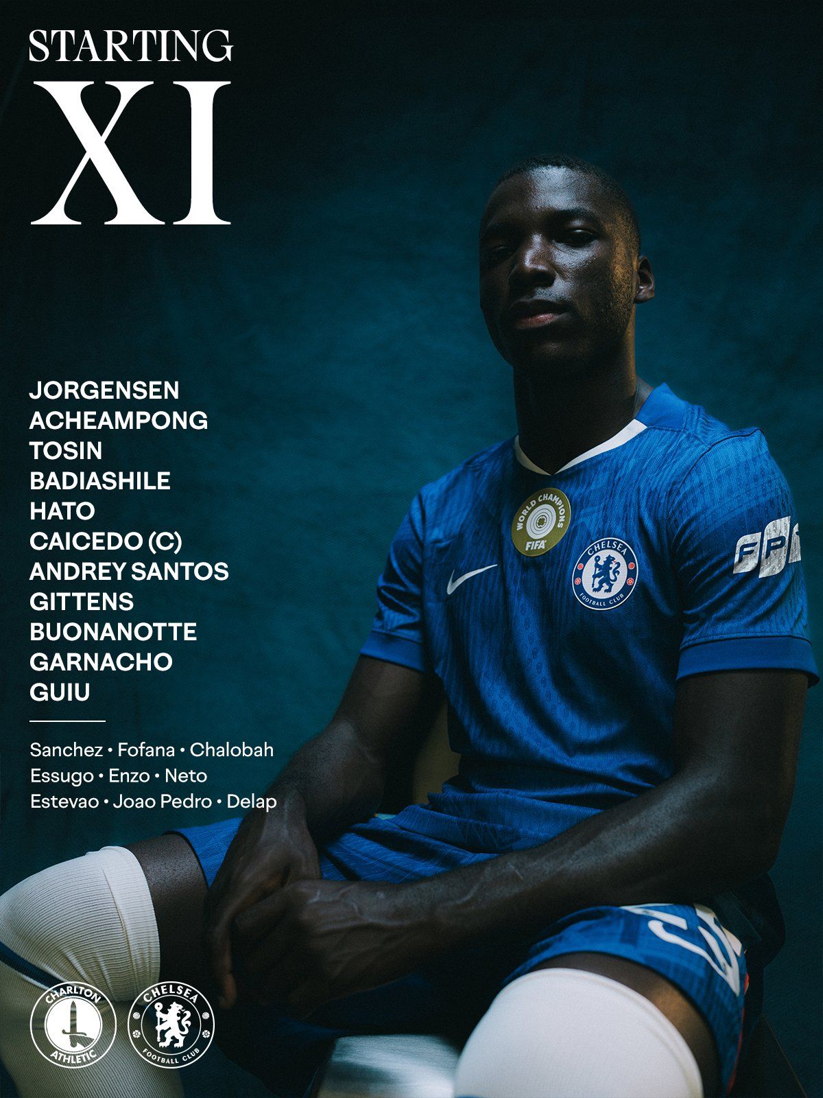 Chelsea's team to face Charlton in the FA Cup.