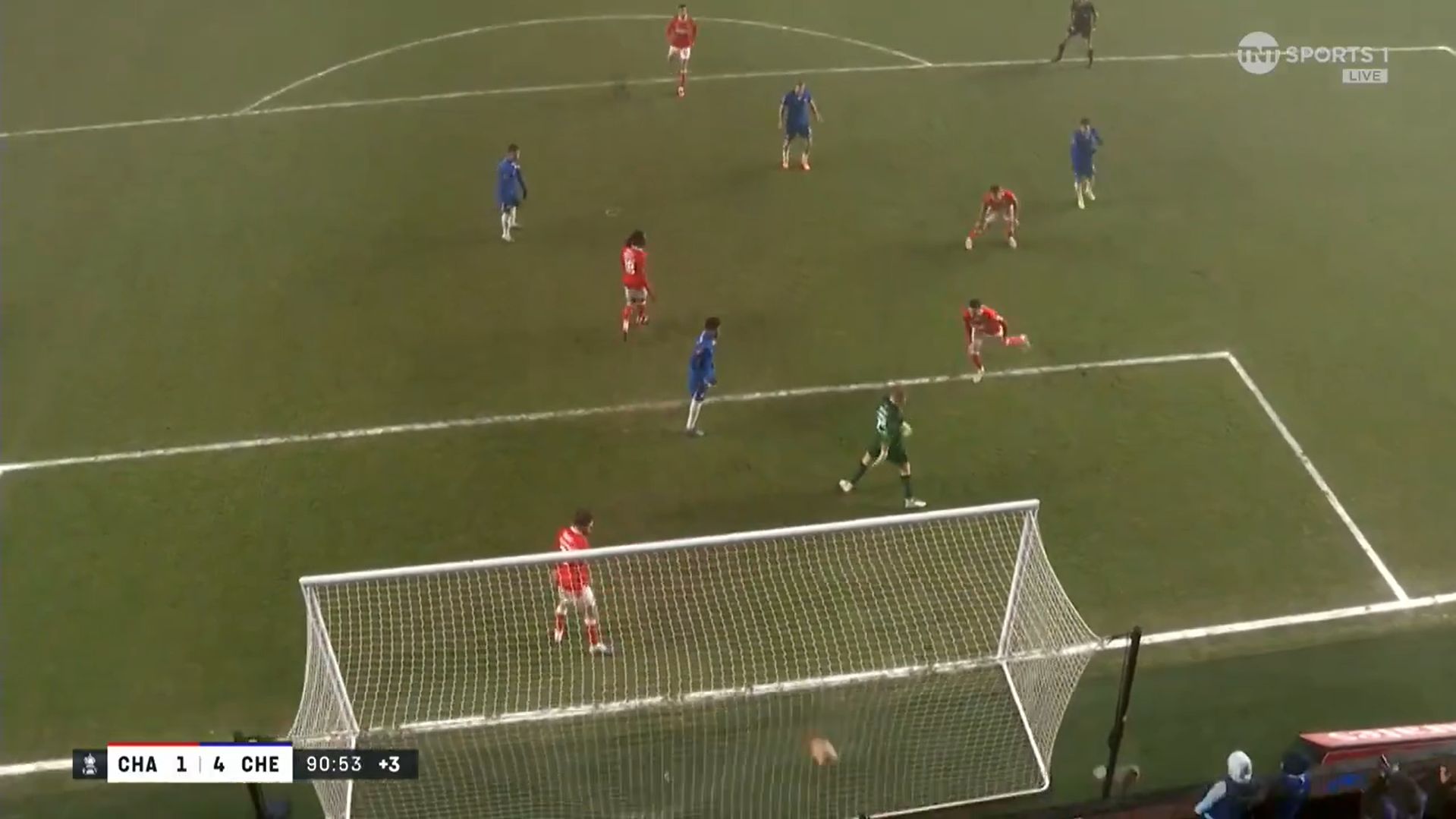 Enzo Fernandez smashes in Chelsea's fourth goal.