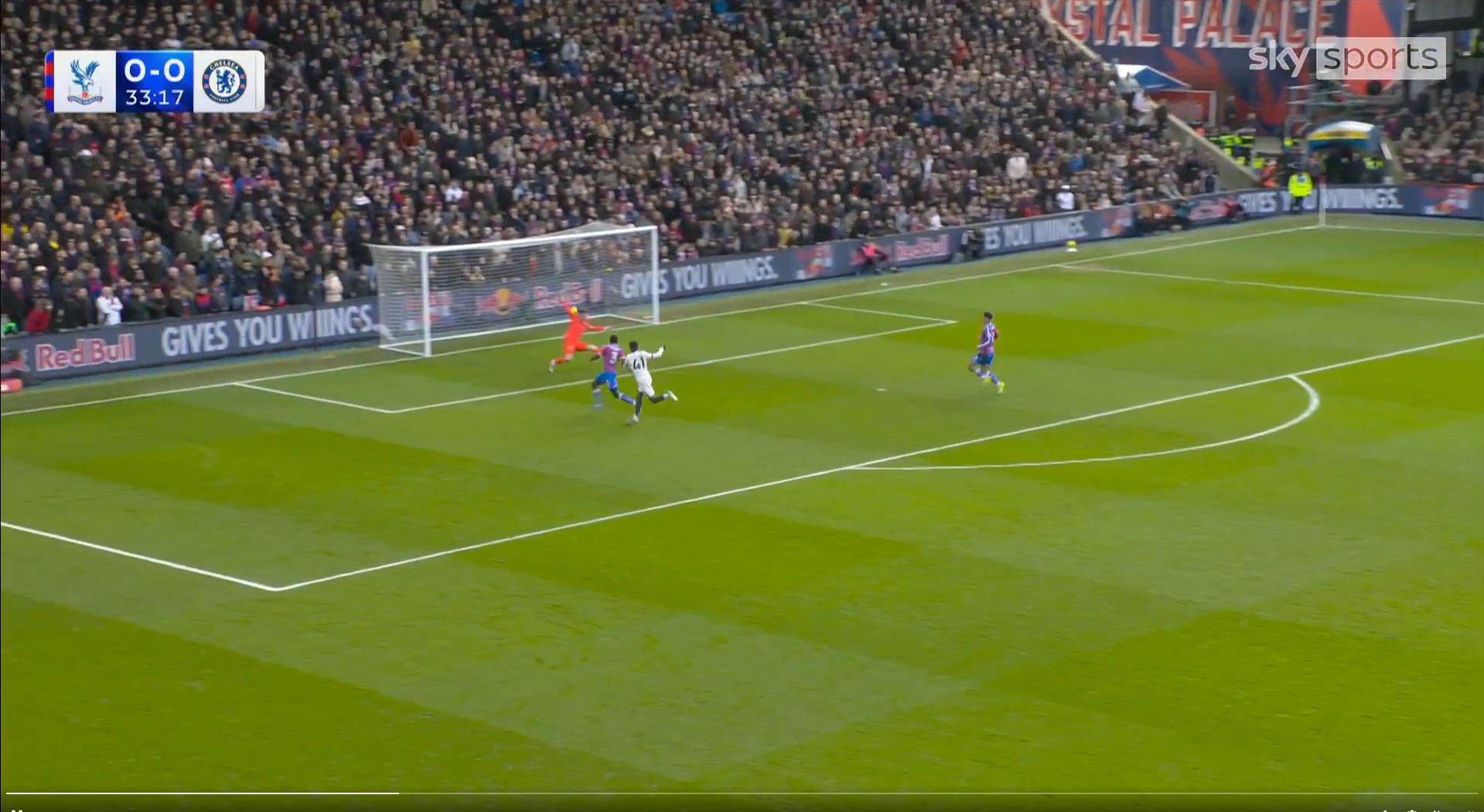 Estevao slams in after a counter attack.