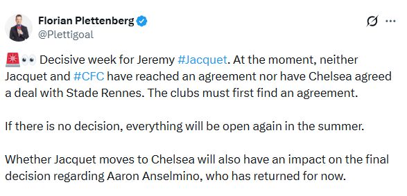 Florian Plettenberg on Chelsea's chase for Jeremy Jacquet.