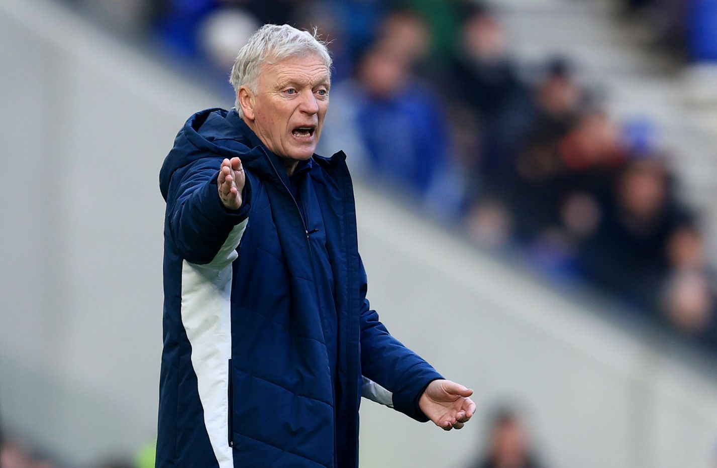 David Moyes on the touchline for Everton.