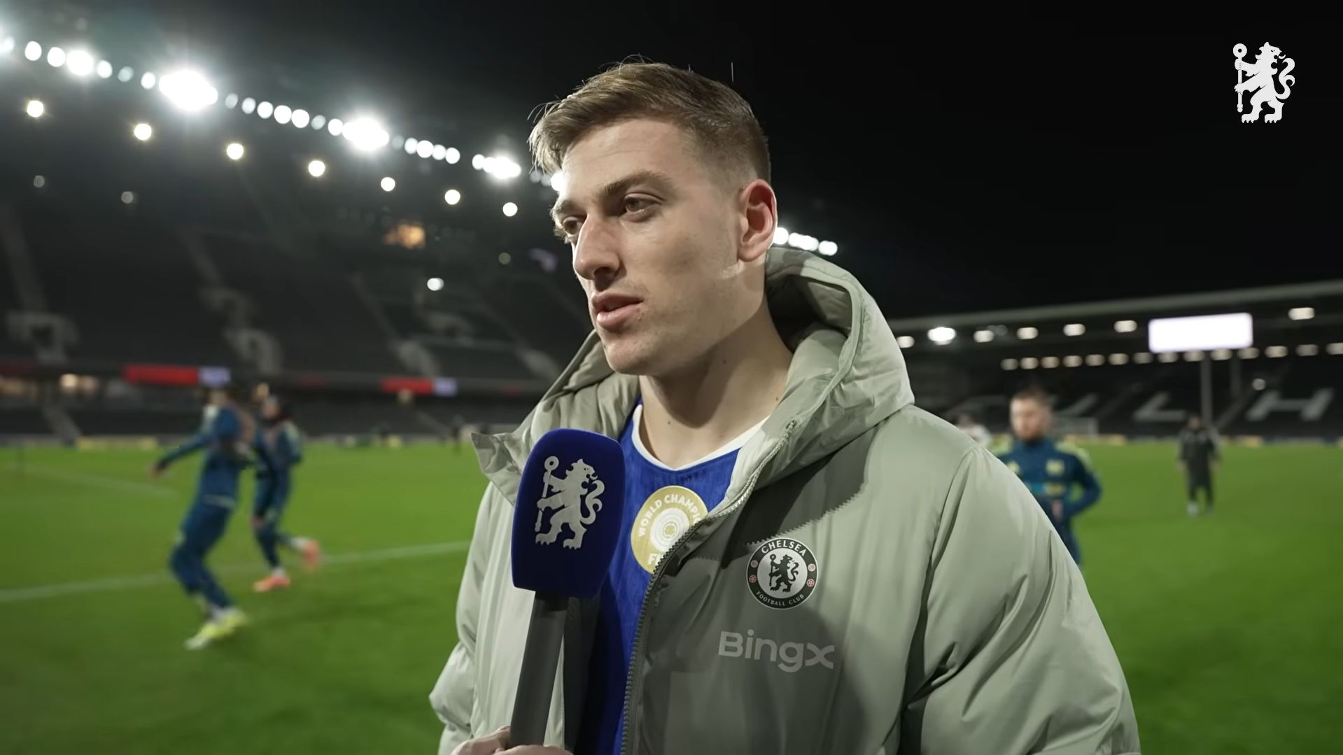 Liam Delap speaks to Chelsea TV.