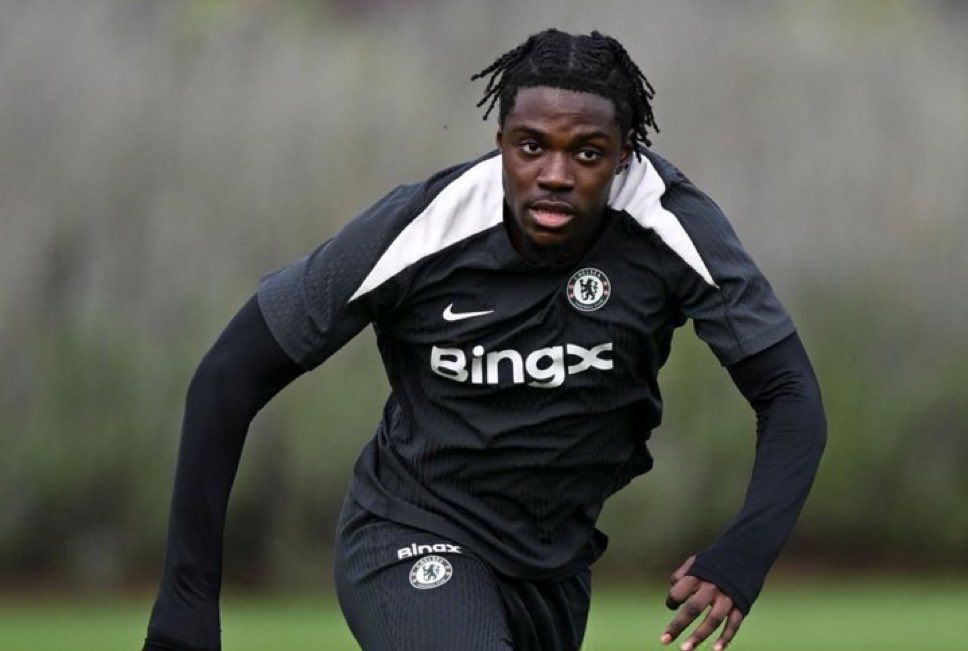 Romeo Lavia returns to Chelsea training.