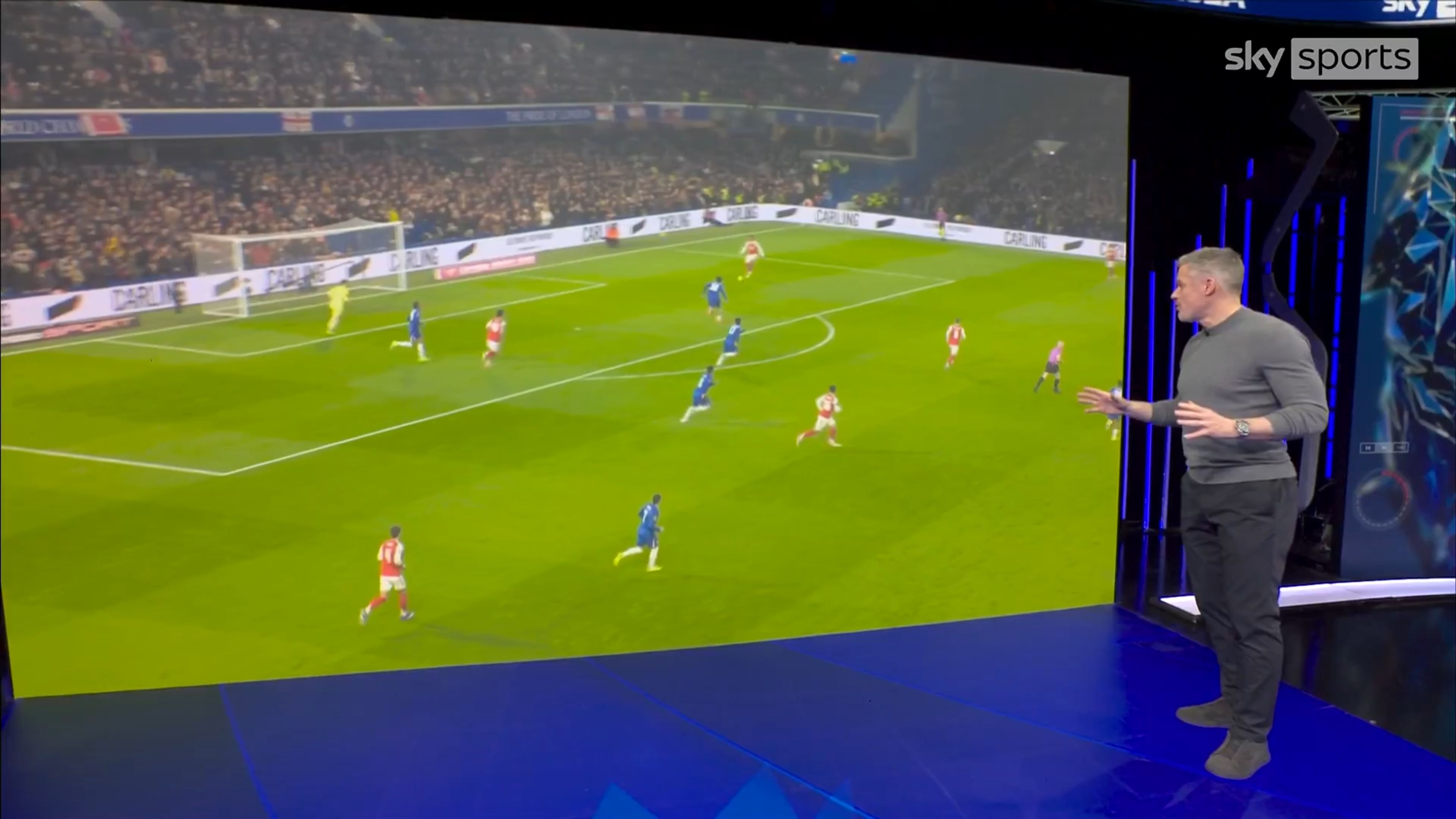 Wesley Fofana tracks across the pitch.