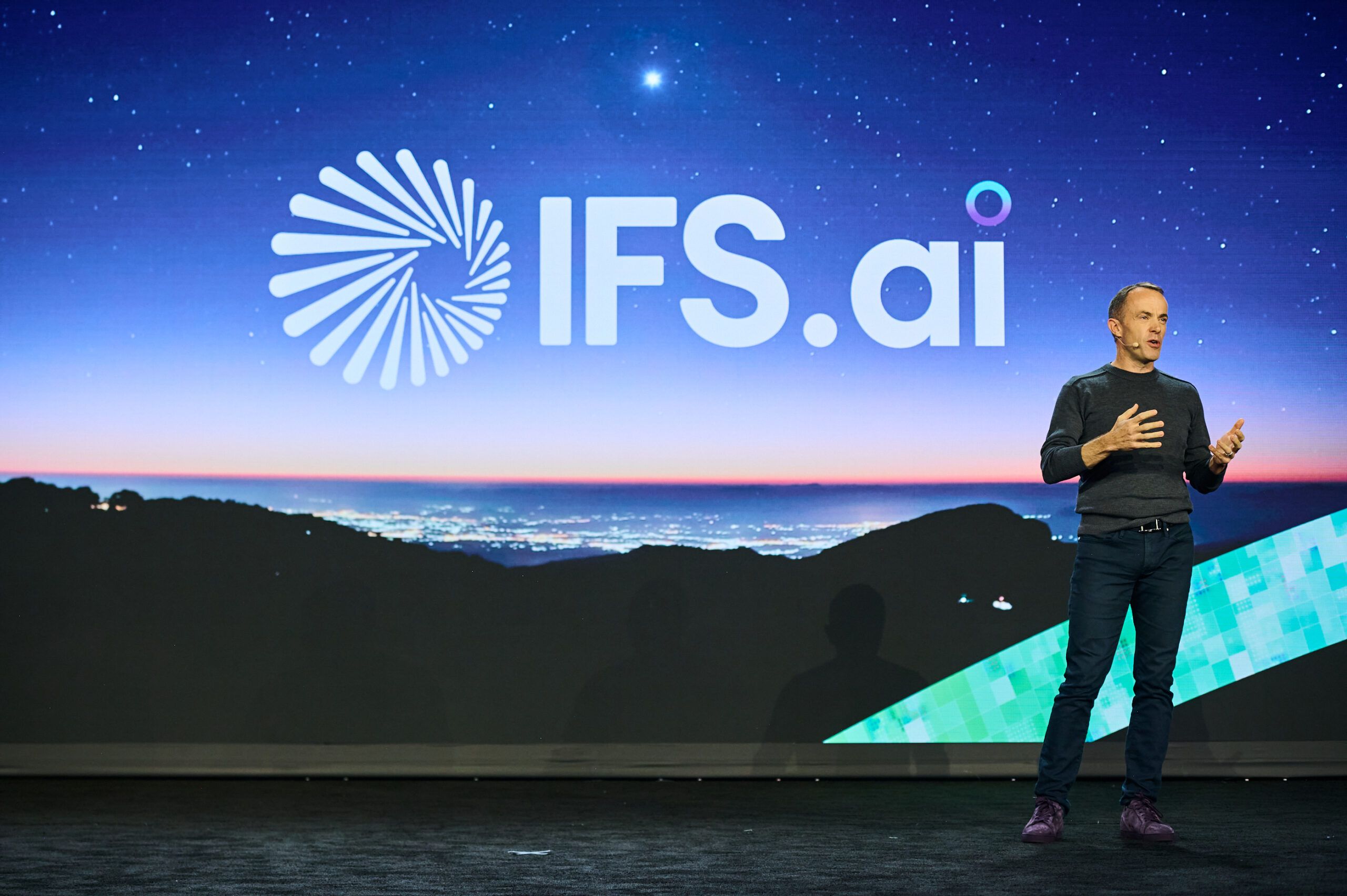 A man with a headset waffles about AI.