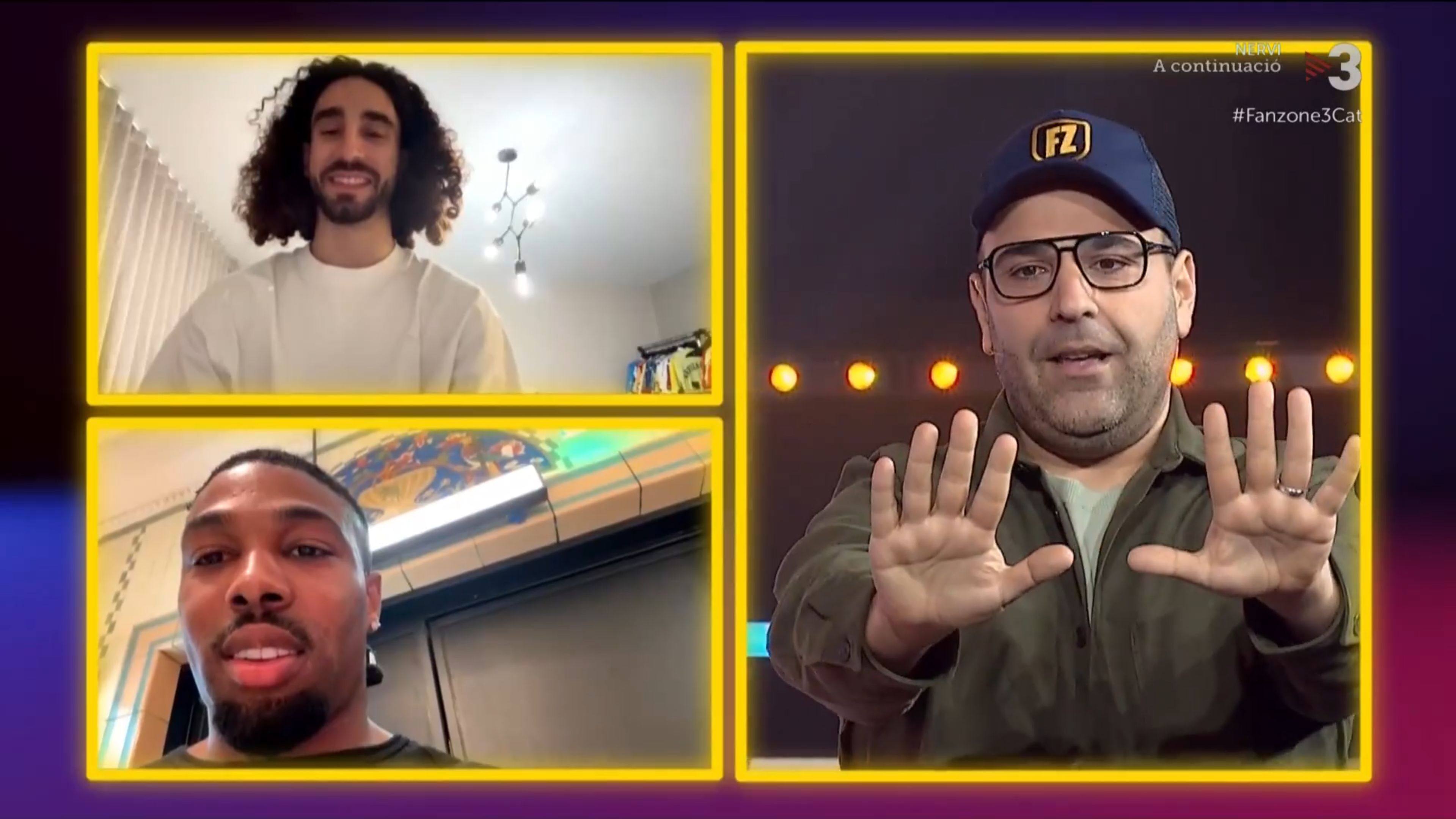 Adama Traore and Marc Cucurella on Catalan TV.