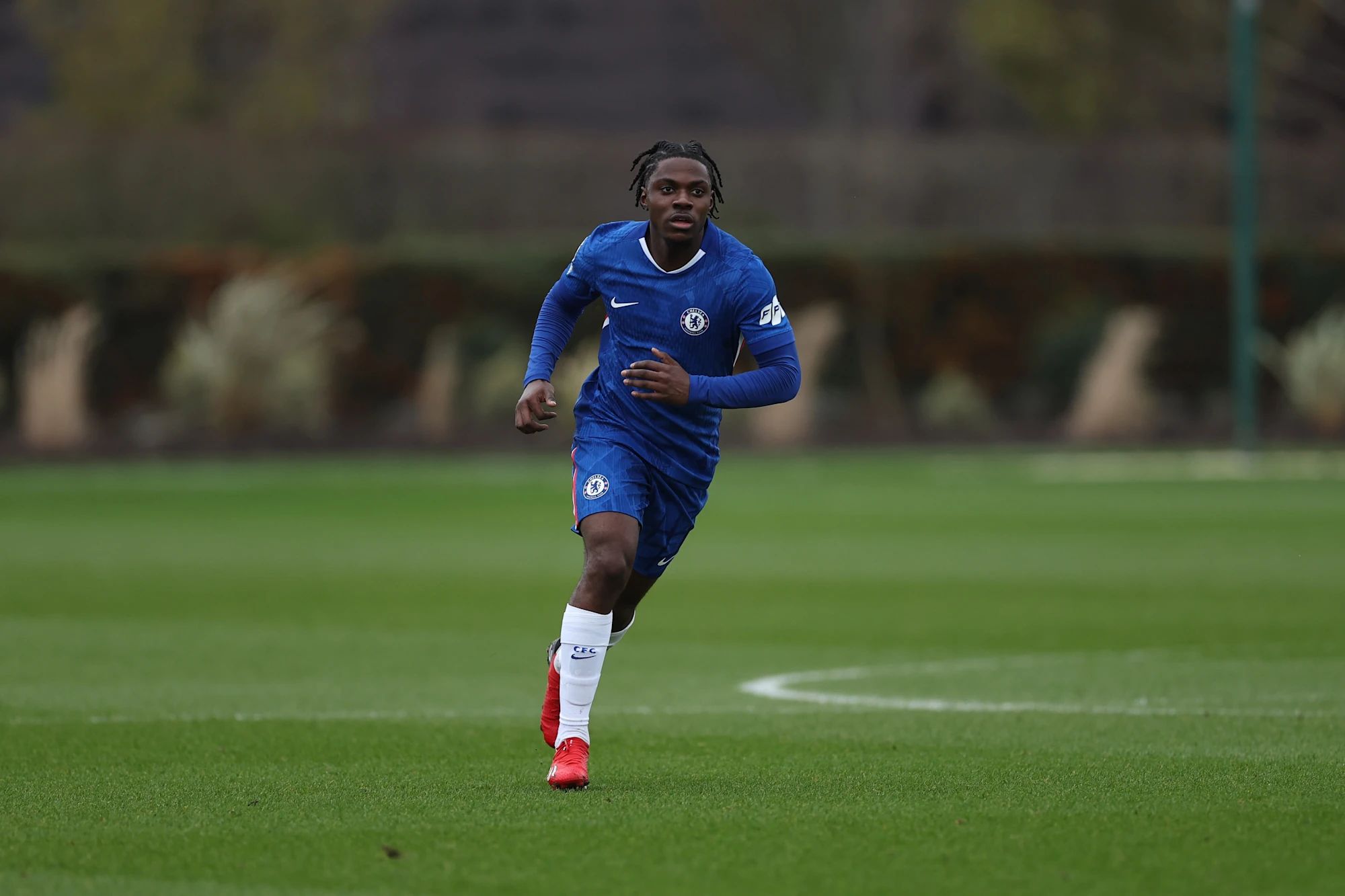 Romeo Lavia playing for the Under-21s. (Photo by Darren Walsh/Chelsea FC)