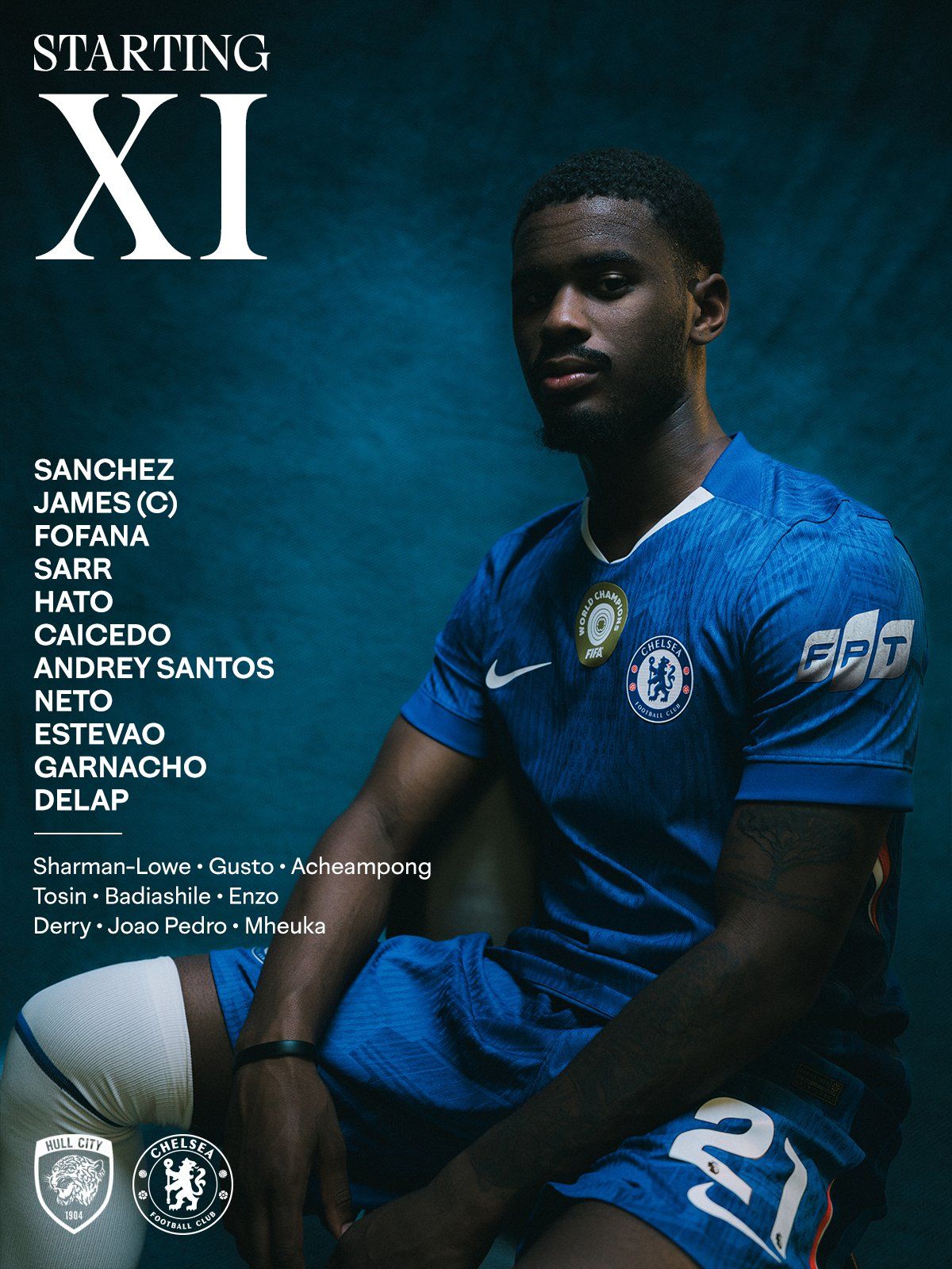 Chelsea's team to face Hull City in the FA Cup.