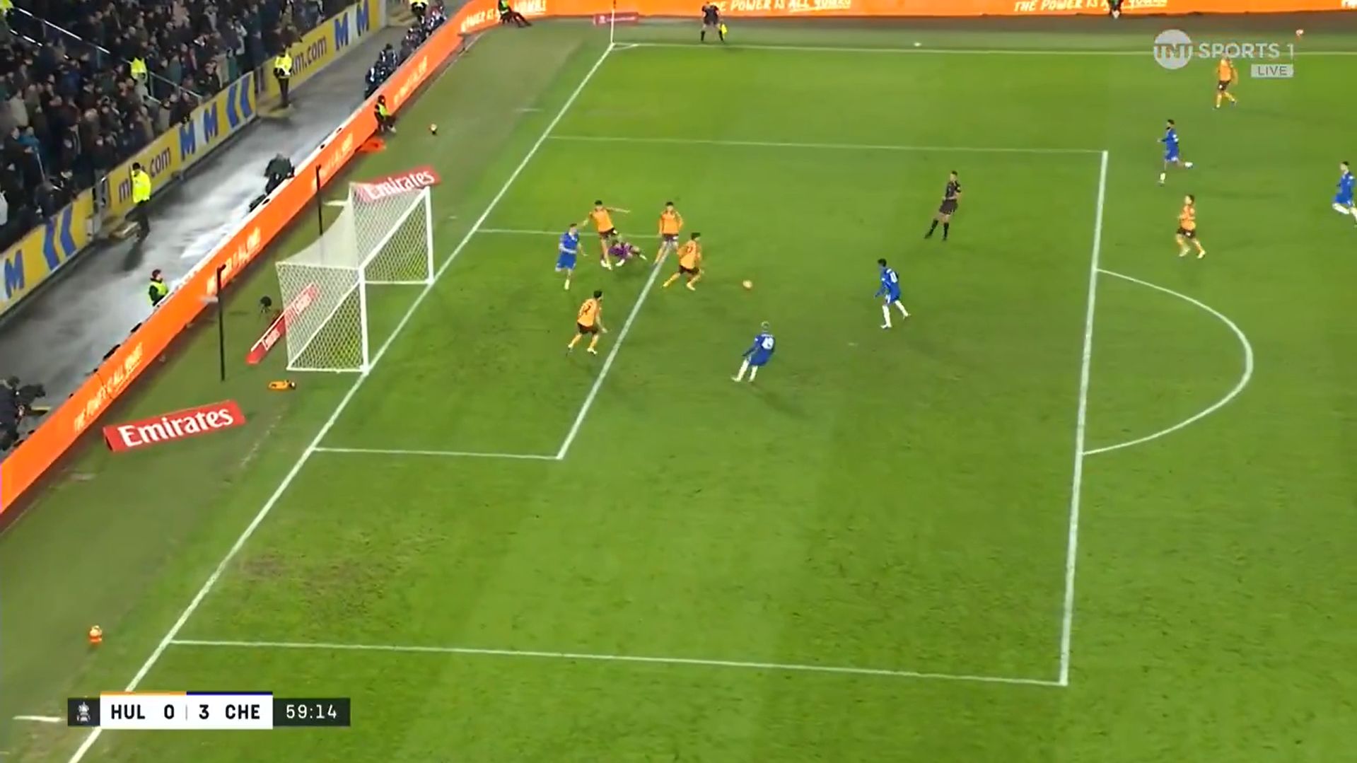 Estevao prepares to bang in his first FA Cup goal.