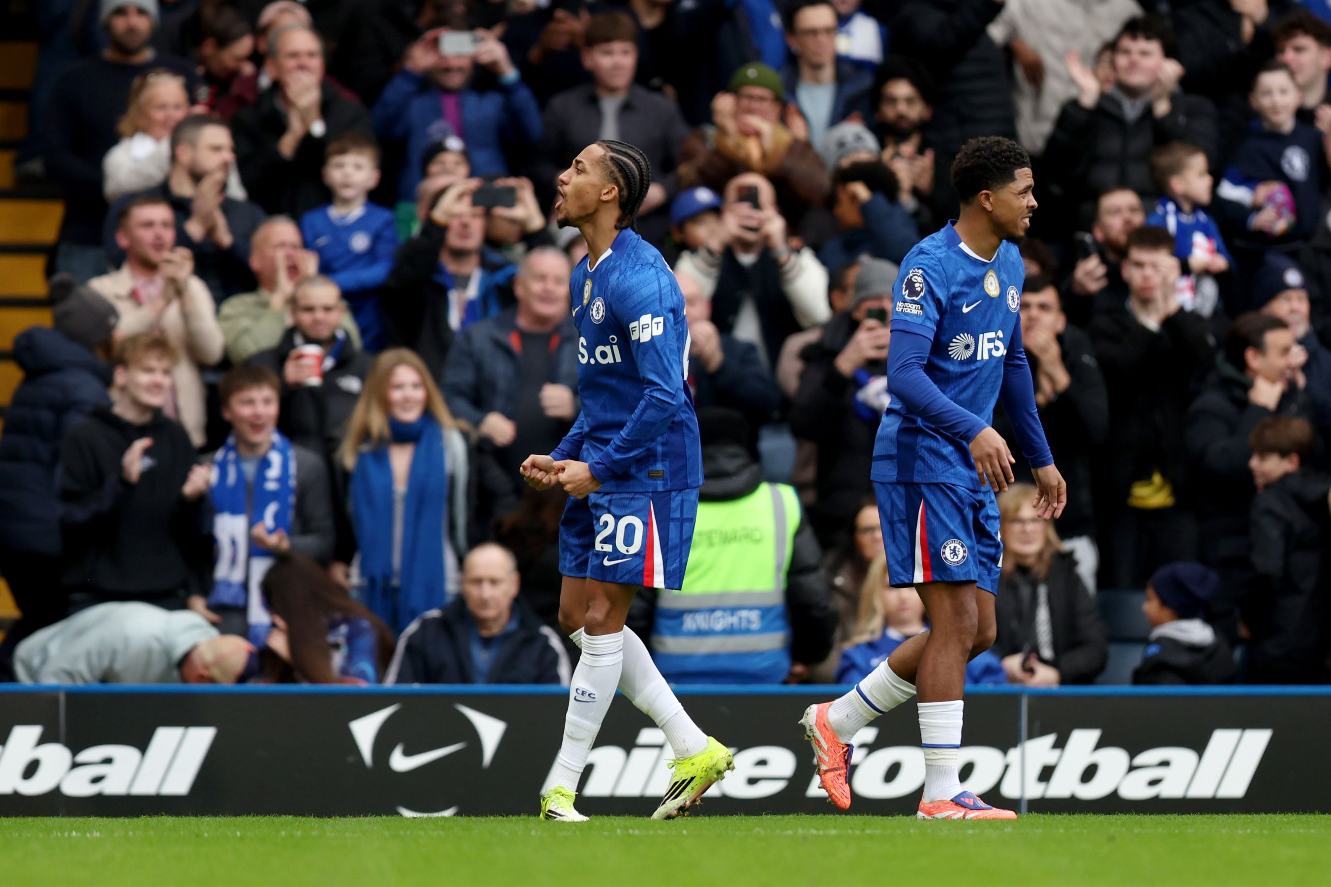 Joao celebrates scoring against Burnley.