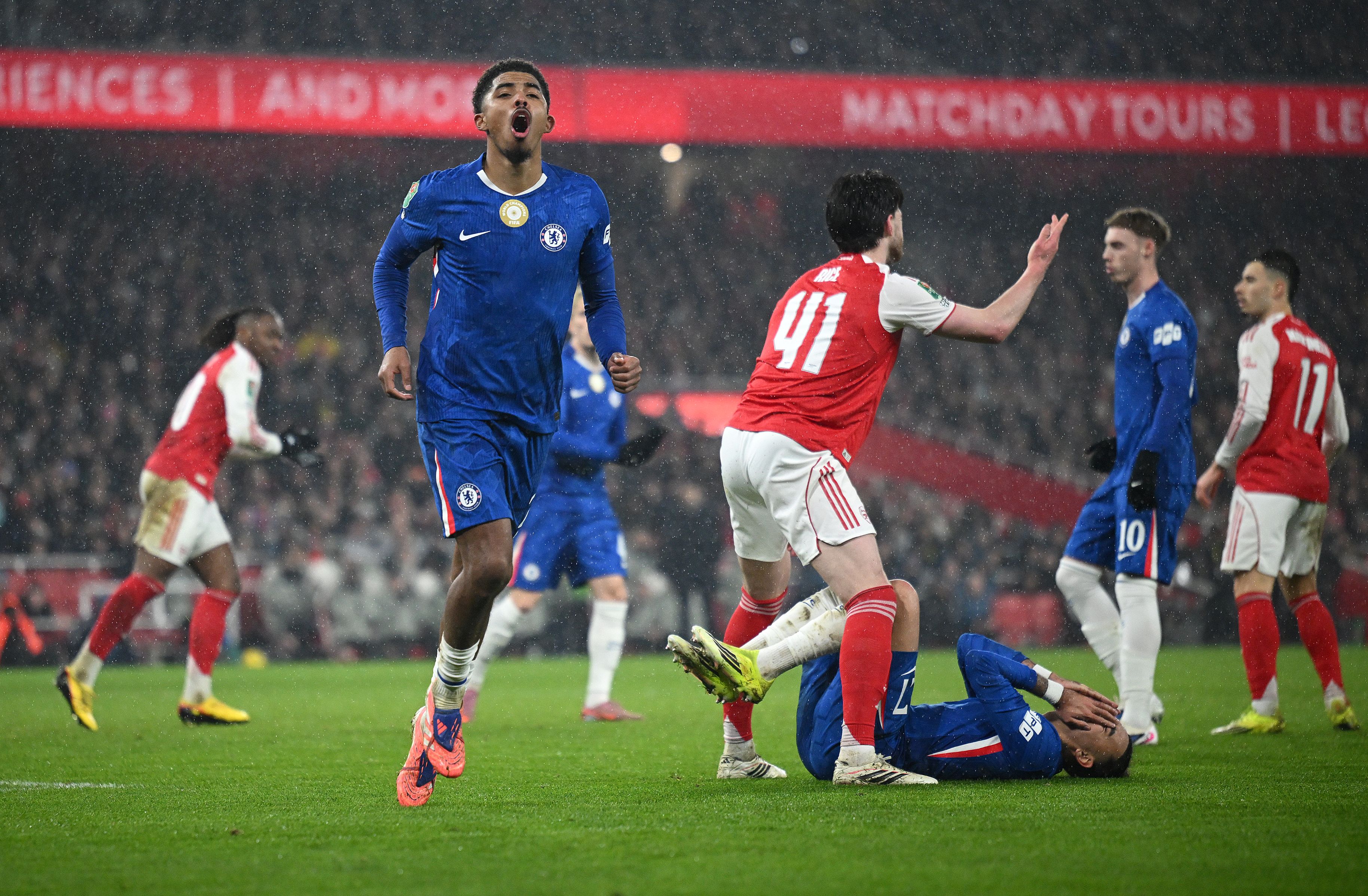 Wesley Fofana in action against Arsenal.