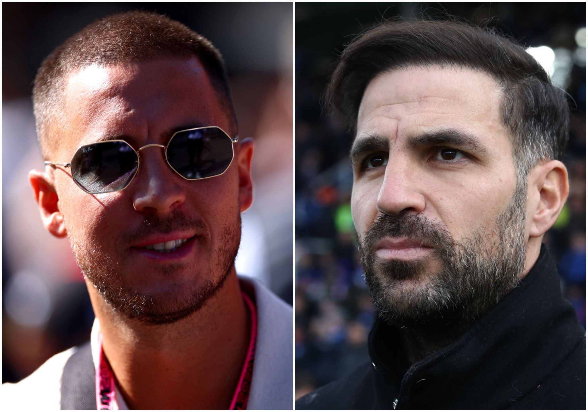 Cesc Fabregas and Eden Hazard in a montage.