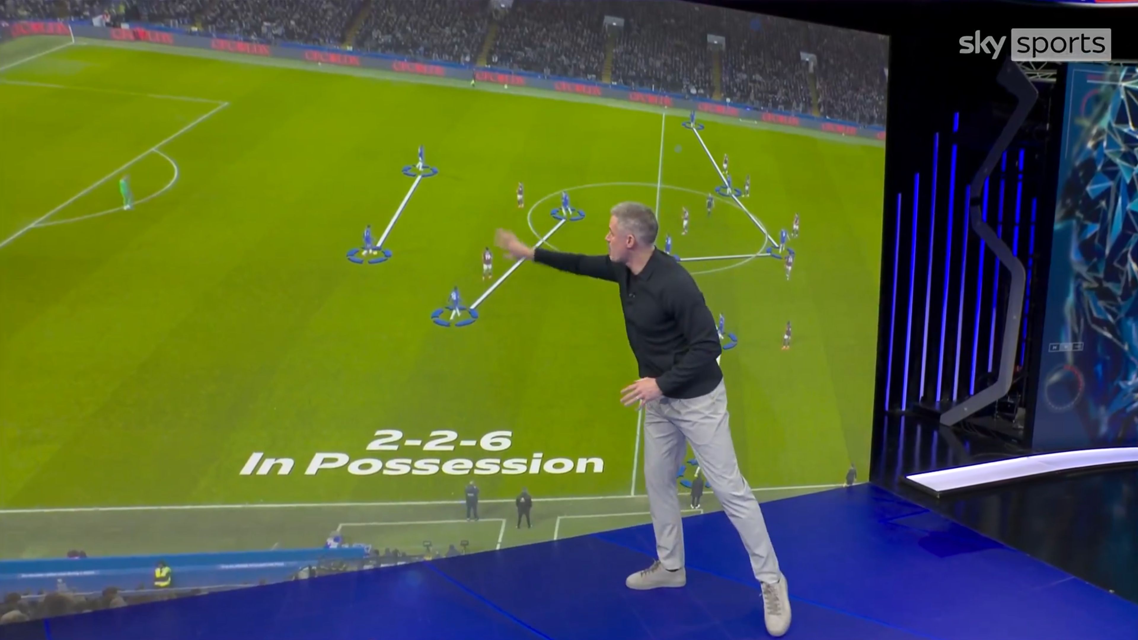 Jamie Carragher's analysis of Chelsea's formation.