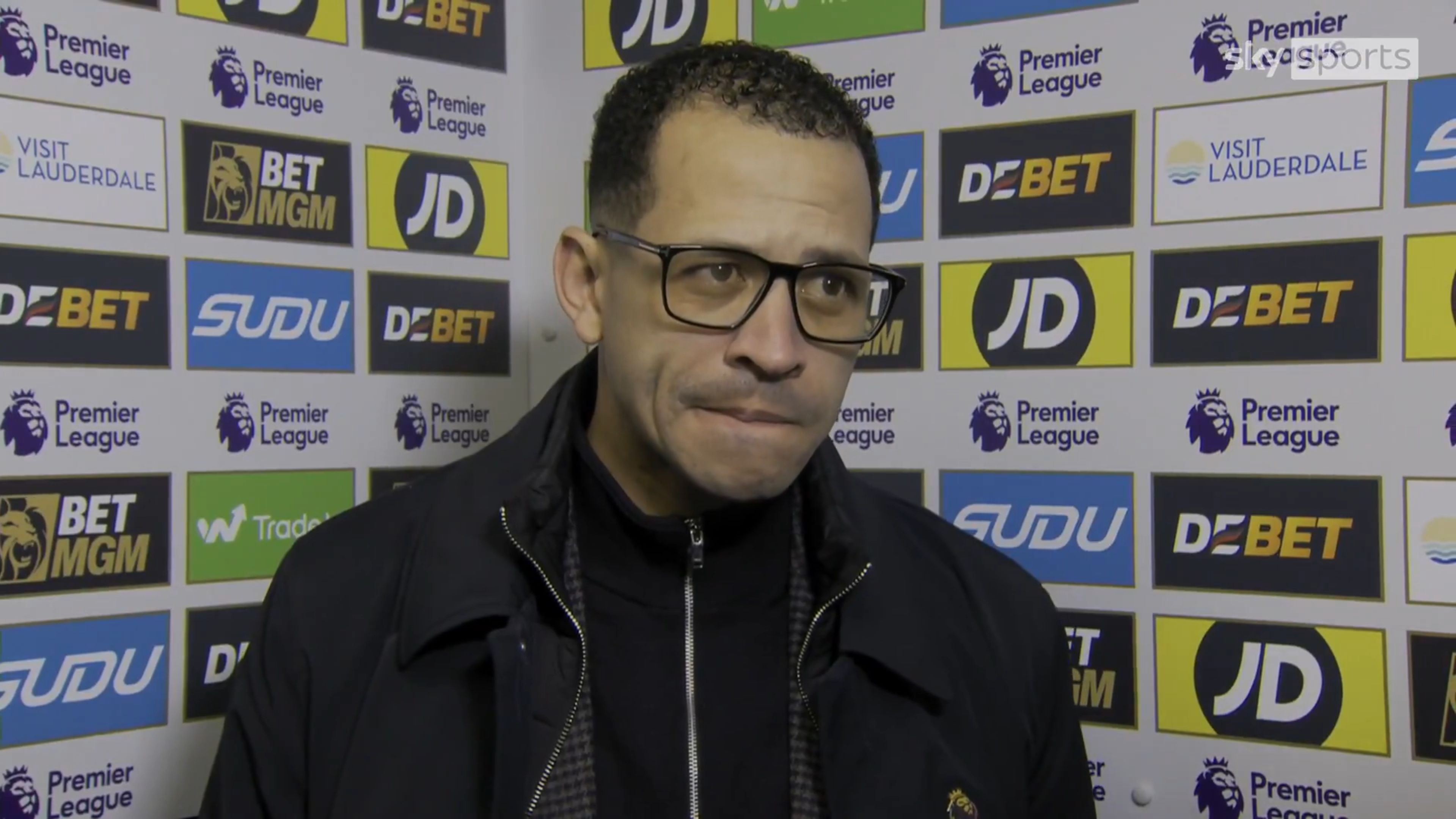 Liam Rosenior speaks to Sky Sports at full time.