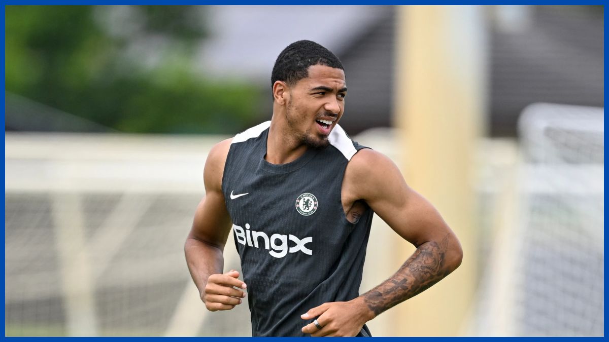 Levi Colwill in Chelsea training. (Photo by Chris Lee/Chelsea FC)