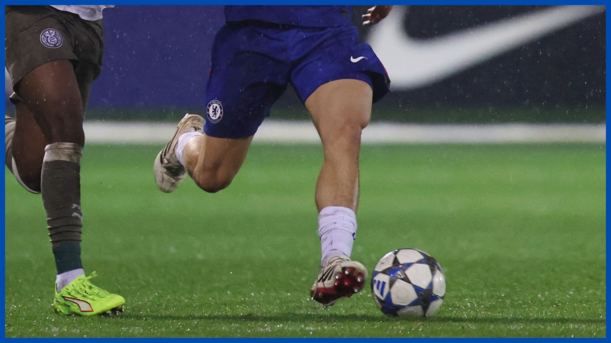 Landon Emenalo's legs playing in the Youth League.