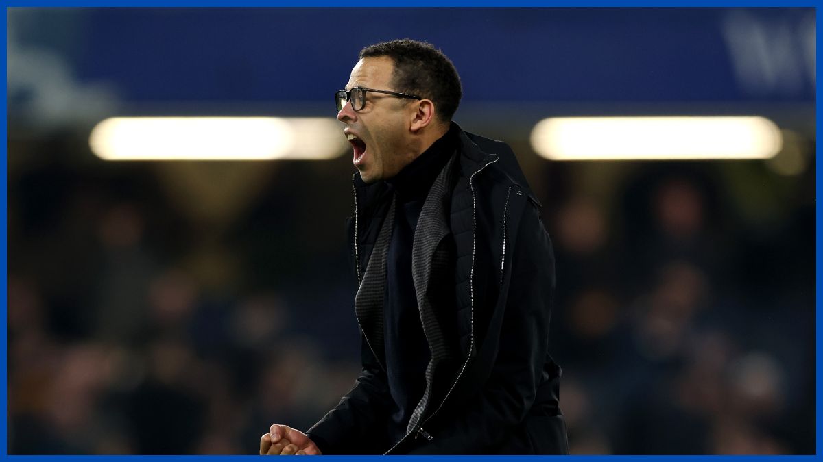 Liam Rosenior reacts at full time.