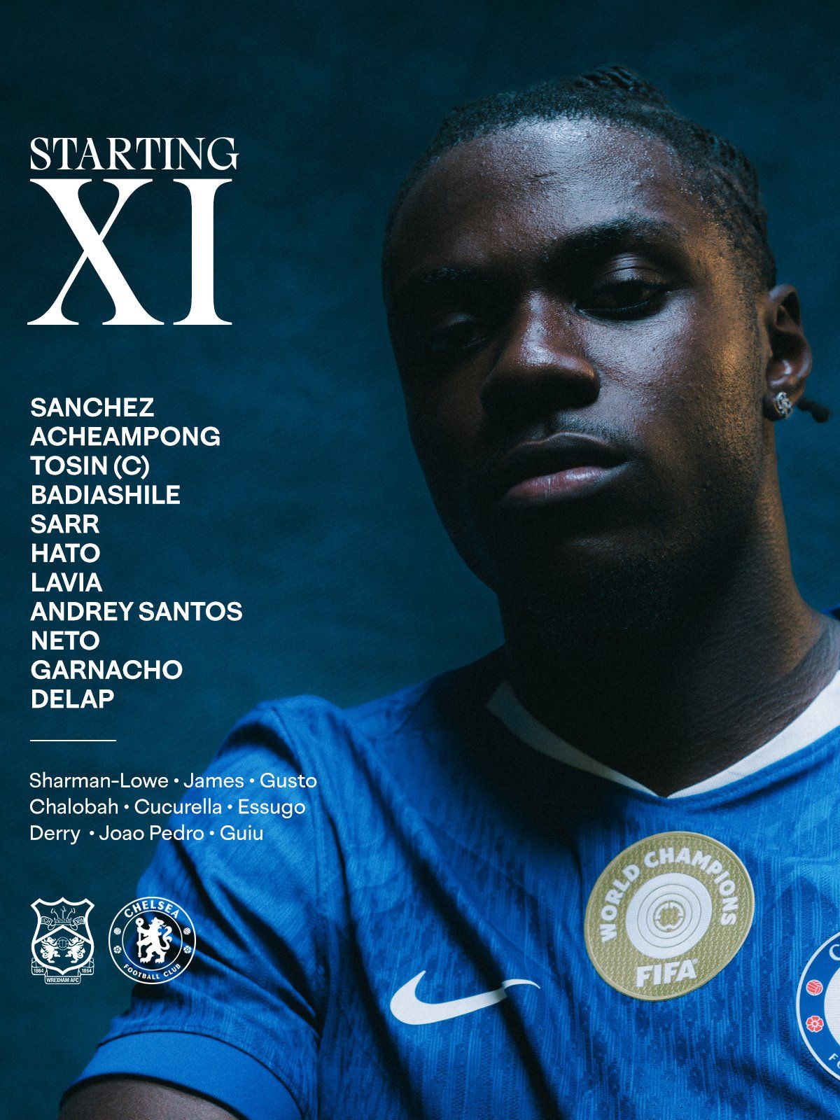 Chelsea's team to face Wrexham in the FA Cup.