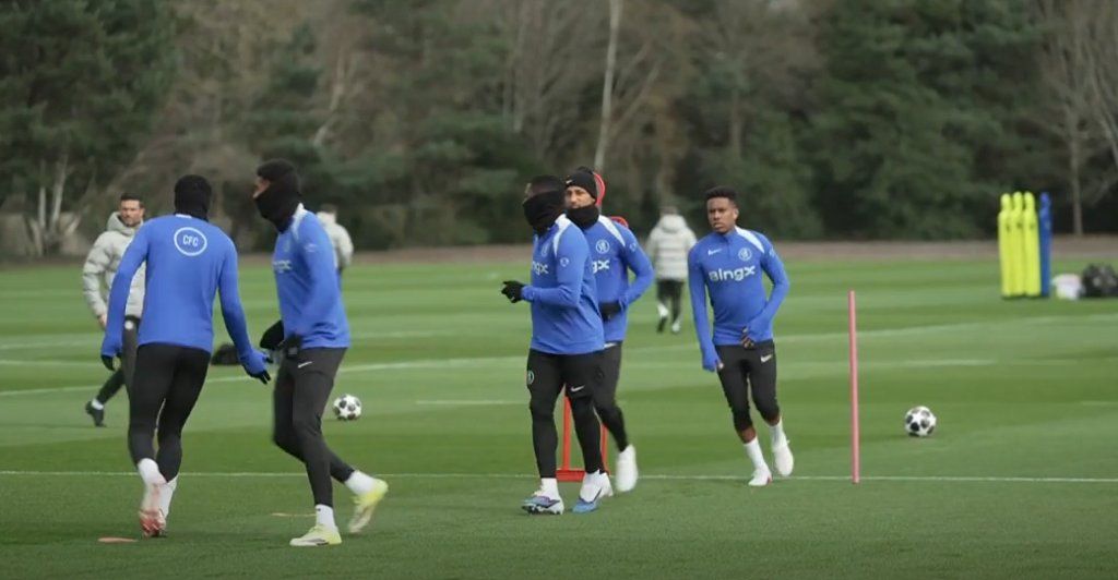 Estevao spotted in Chelsea training.