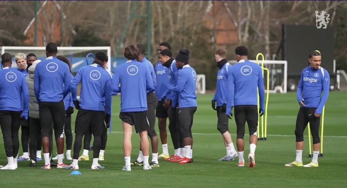 Footage from Chelsea's open training session.