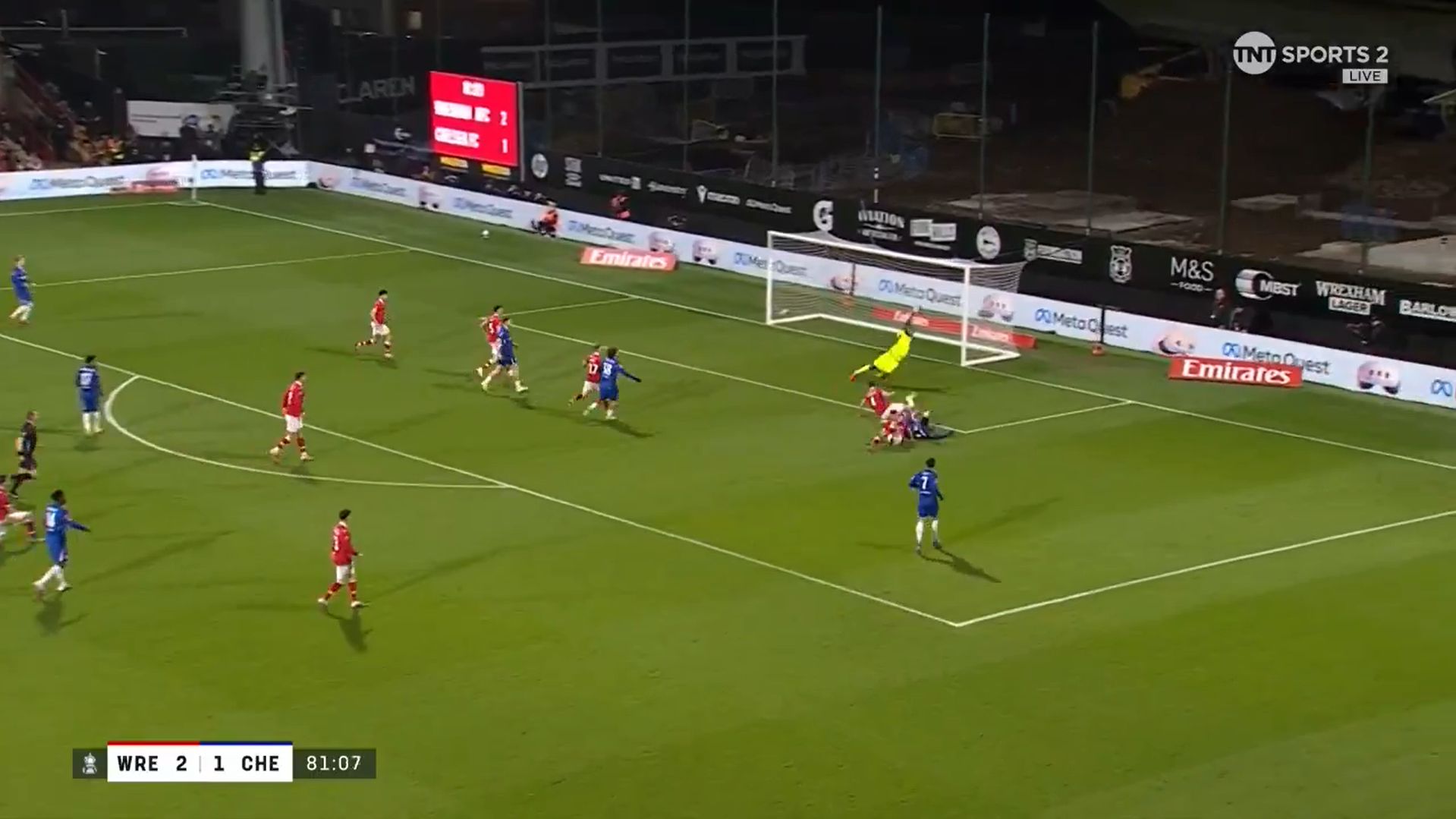 Josh Acheampong fires in from close range.