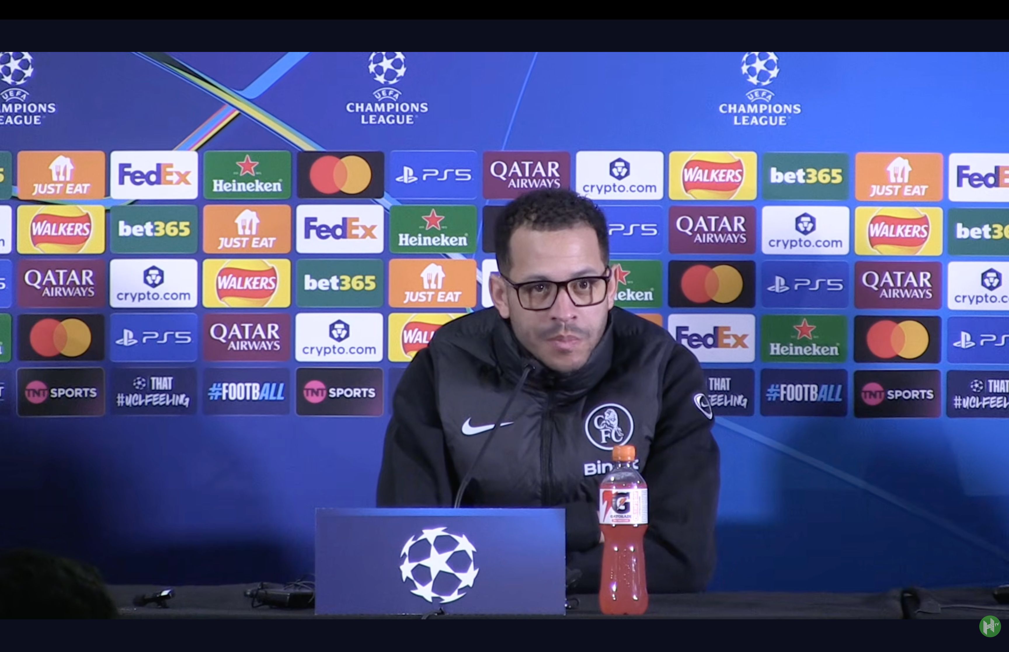 Liam Rosenior in his press conference ahead of PSG.