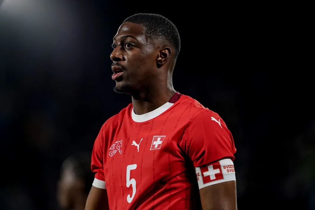 Roggerio Nyakossi in action for switzerland under-21s.