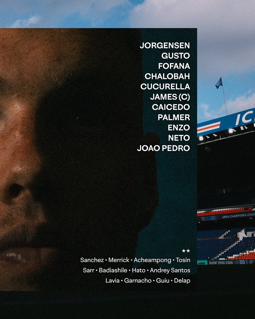 The Chelsea team to face PSG in the Champions League.