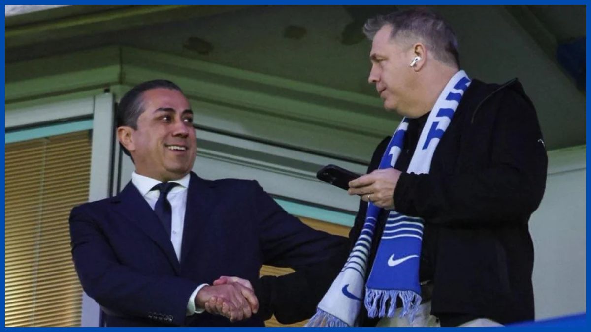 Todd Boehly and Behdad Eghbali have an awkward hello.