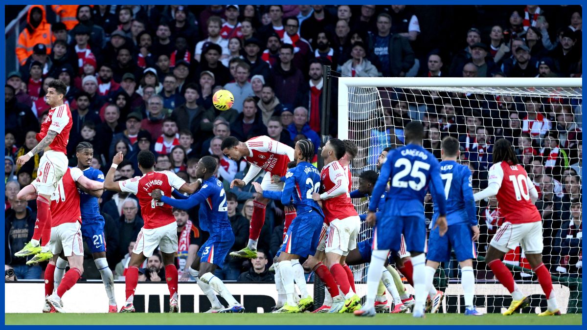 Chelsea score from a corner.