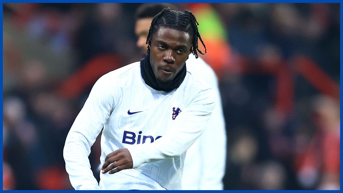 Romeo Lavia warms up.