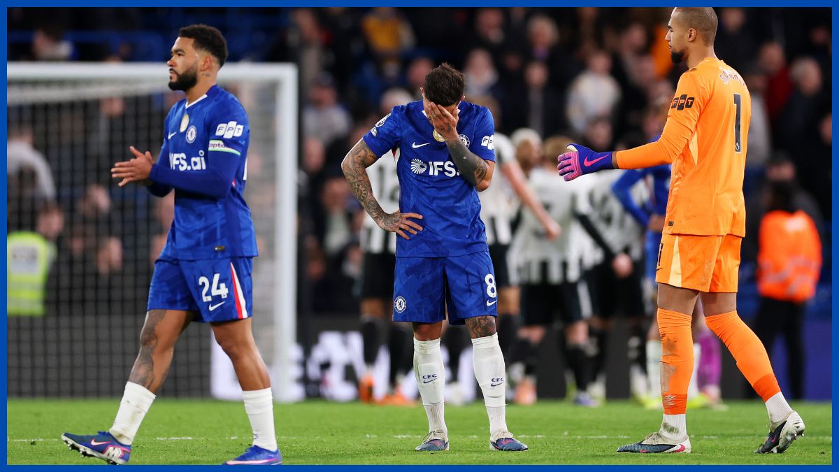 A dejected Enzo Fernandez at full time.