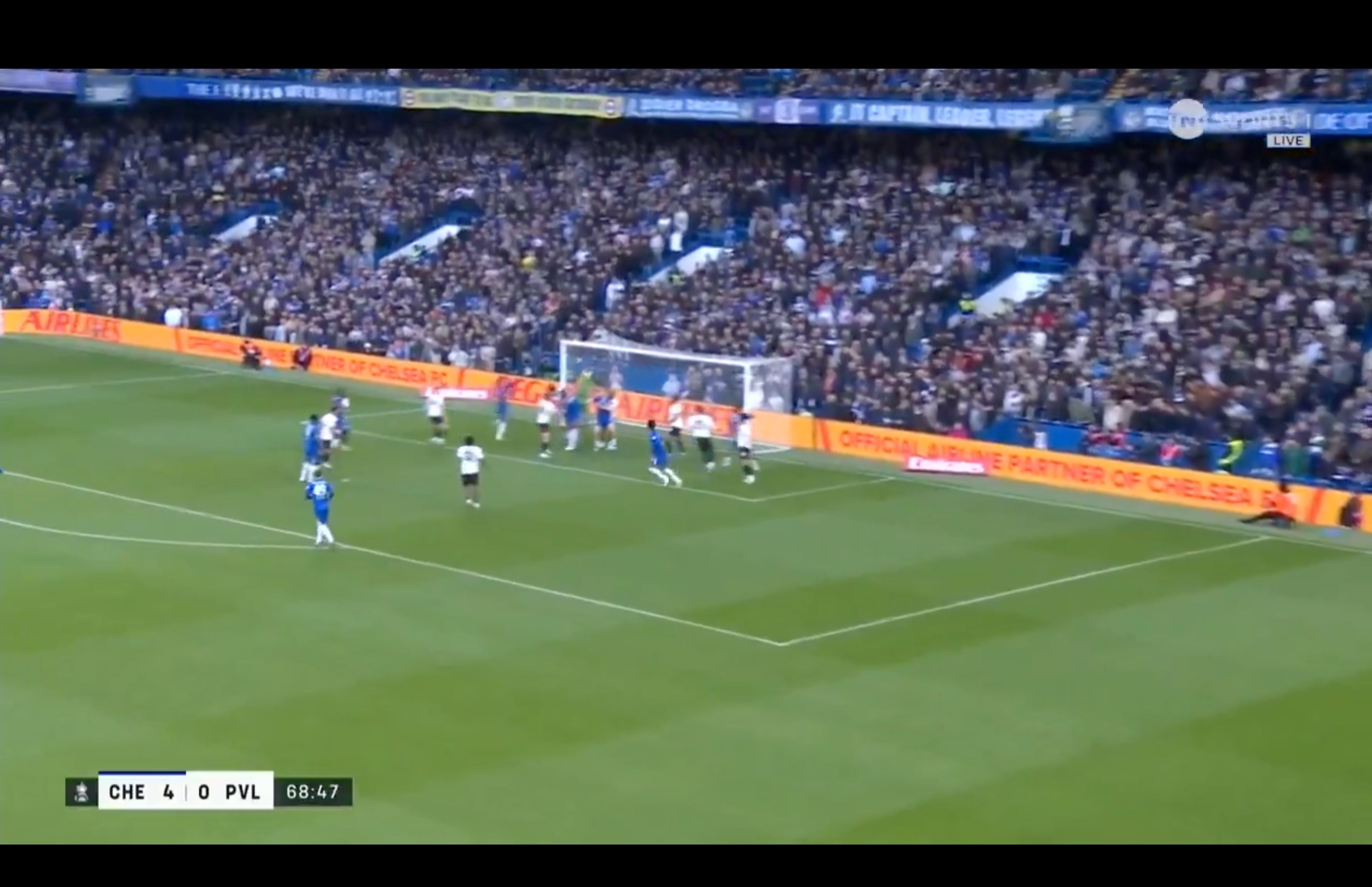 Andrey Santos heads the ball in.