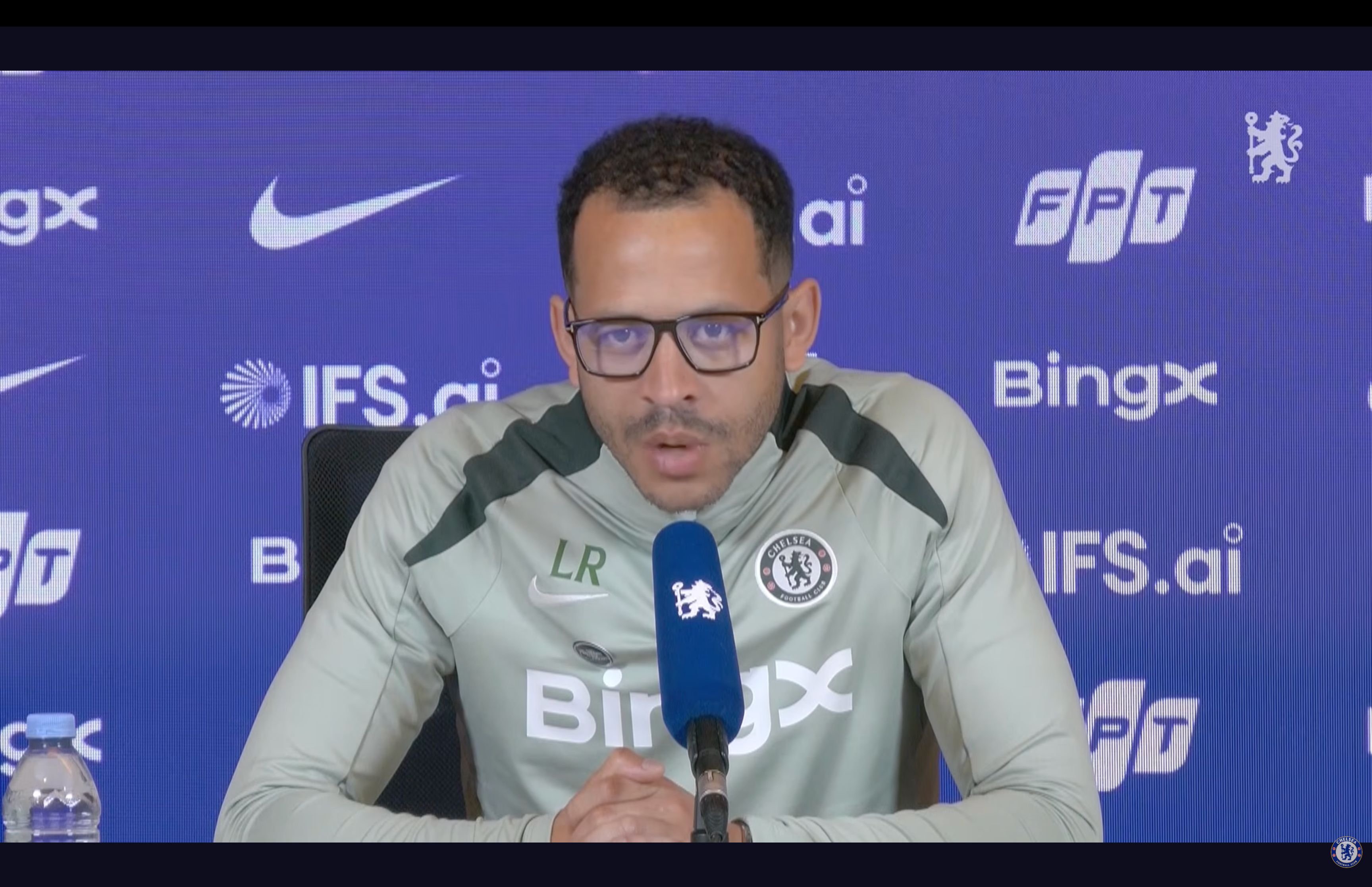 Liam Rosenior speaking about Chelsea's dressing room rift.